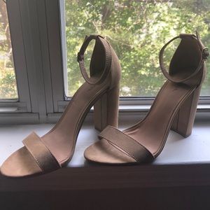 Tan Merona Heeled Sandals Size 9